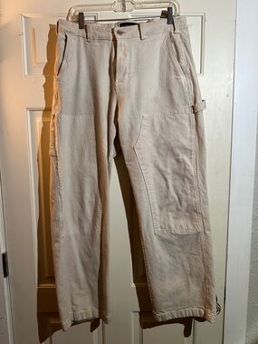 Abercrombie & Fitch Beige Cargo Carpenter Pants